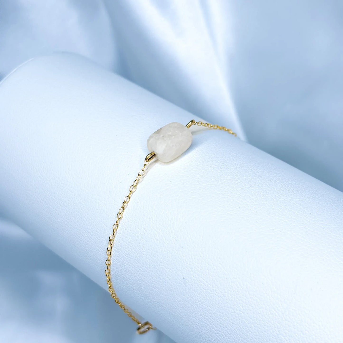 Faceted Rectangular Moonstone Bracelet 2