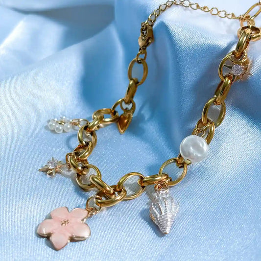 Flower Charm Bracelet Top