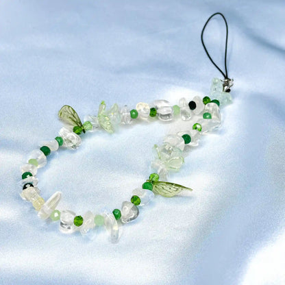 Green Beaded Phone Charm