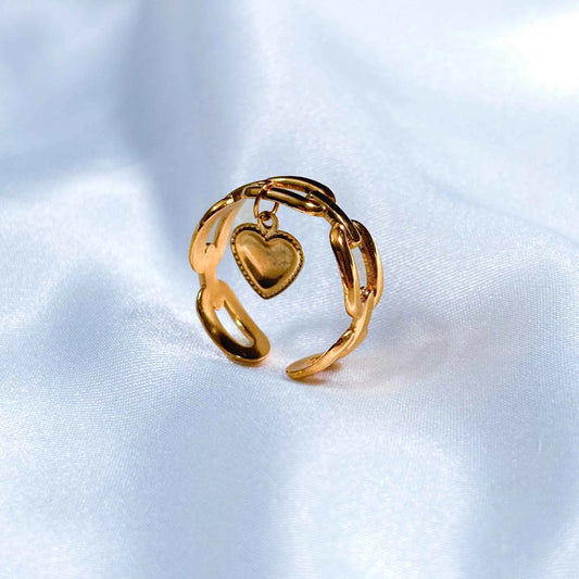 Heart Charm Ring Standing